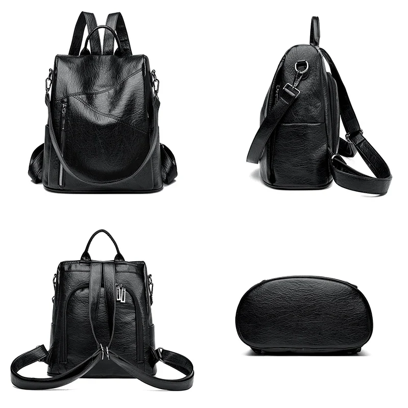 Everyday Chic Leather Backpack - Image 6