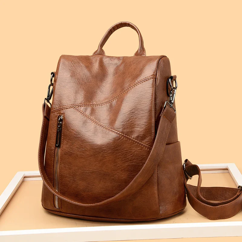 Everyday Chic Leather Backpack - Image 7