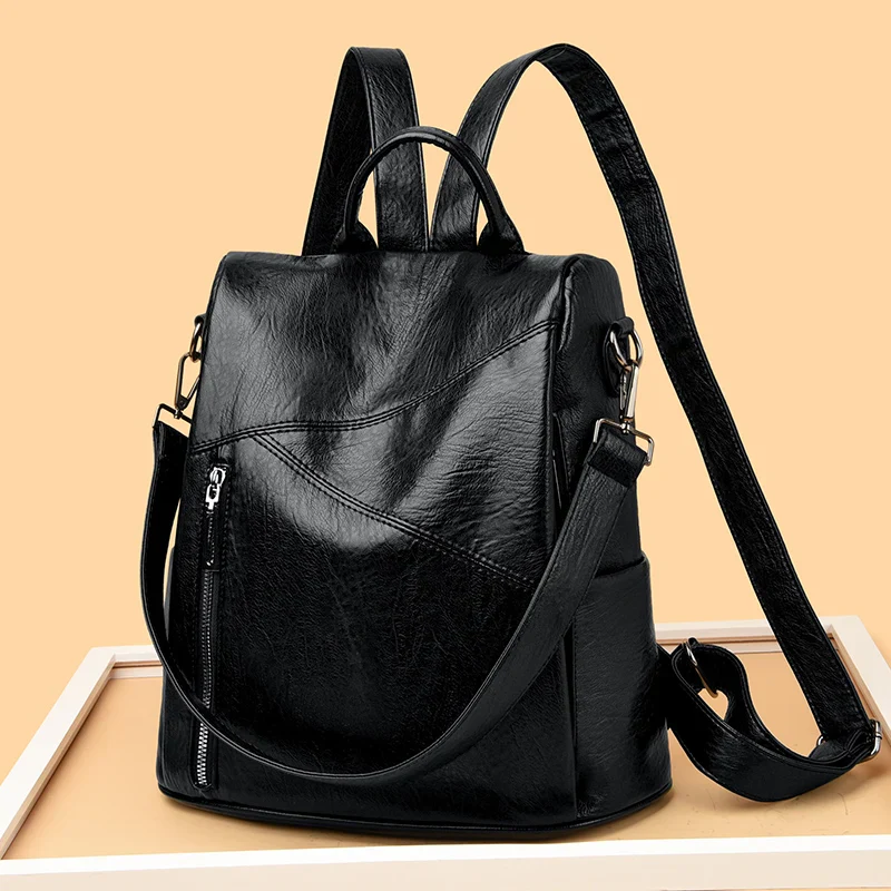 Everyday Chic Leather Backpack - Image 8
