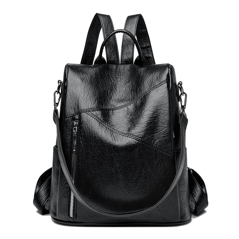 Everyday Chic Leather Backpack - Image 9