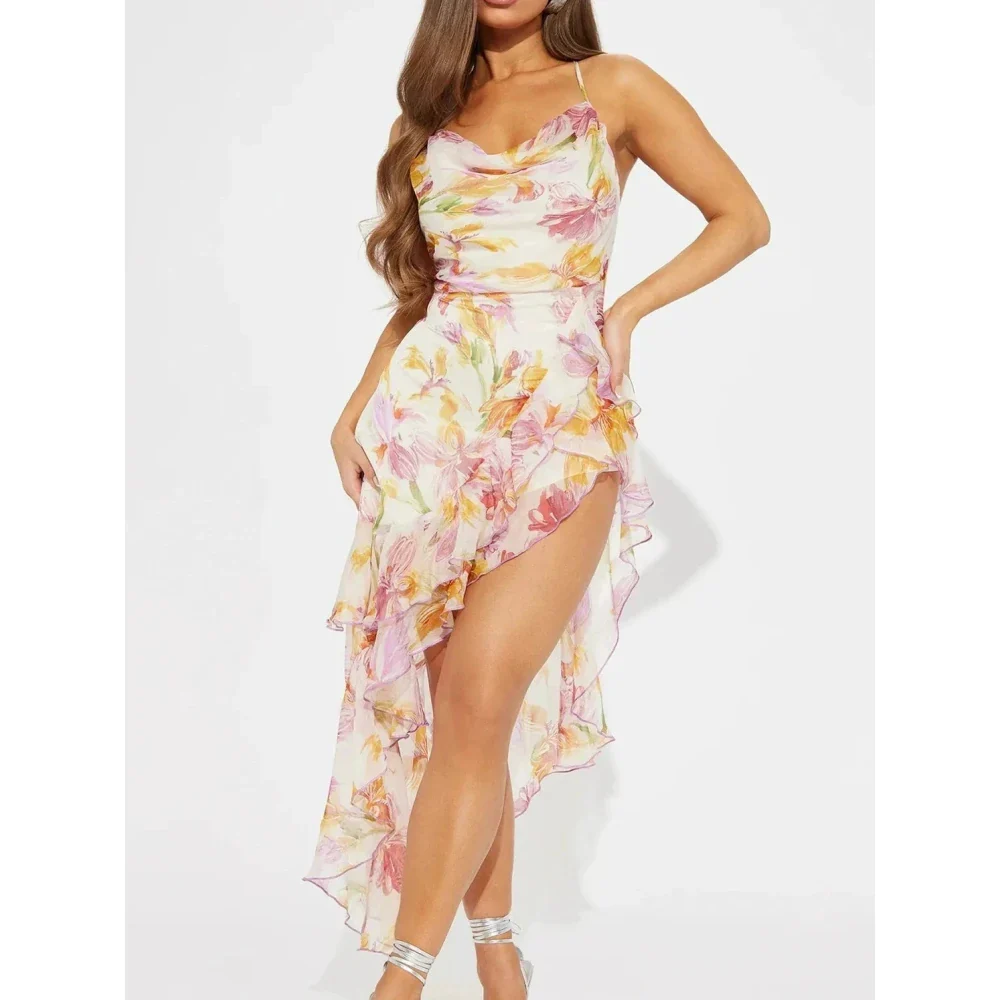 Floral Halter Neck Midi Dress