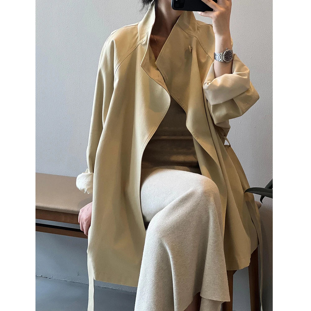 Women's Stand Collar Trench Coat - Image 2