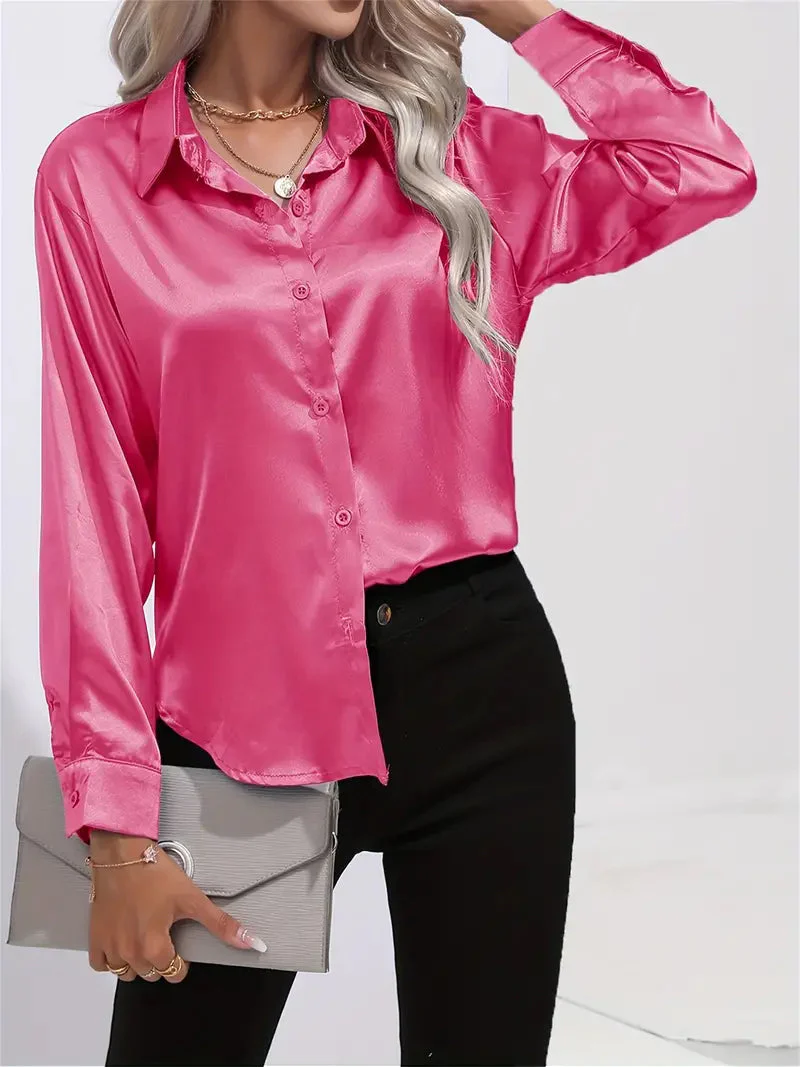Elegant Satin Blouse for Women - Image 10
