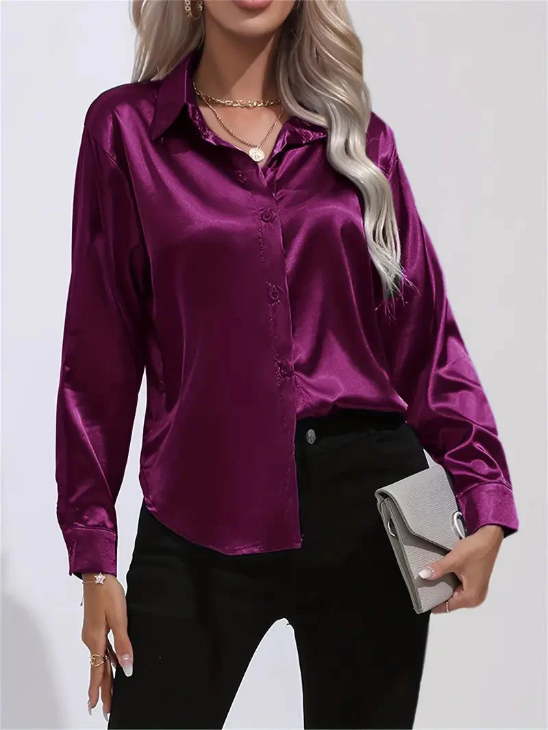Elegant Satin Blouse for Women - Image 11