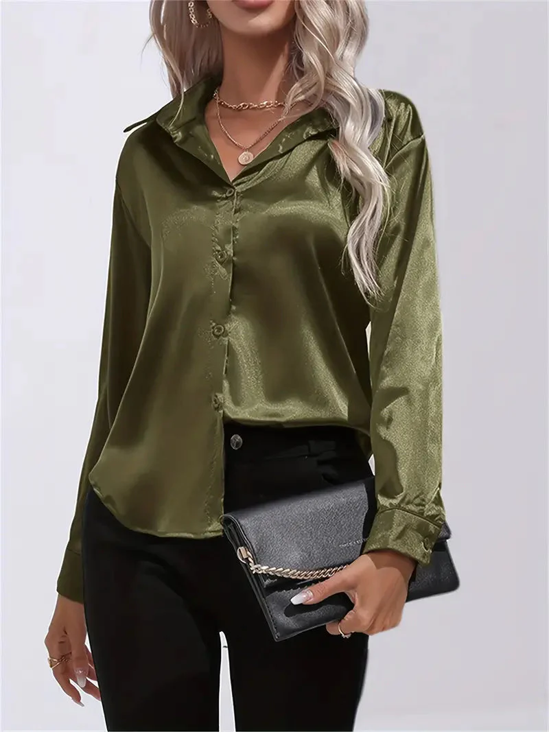 Elegant Satin Blouse for Women - Image 12