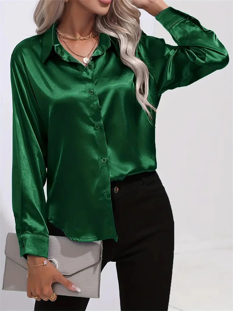 Elegant Satin Blouse for Women - Image 13