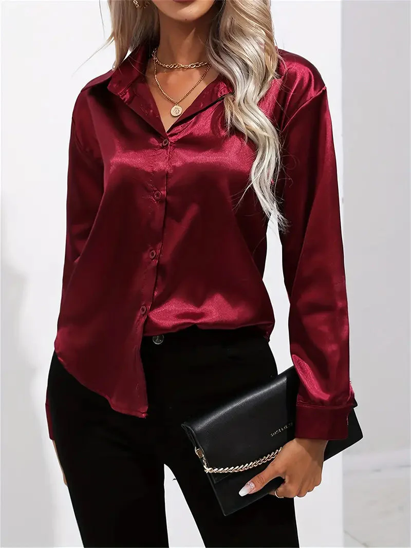 Elegant Satin Blouse for Women - Image 14