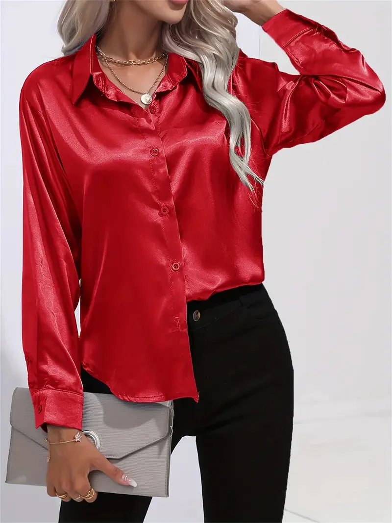 Elegant Satin Blouse for Women - Image 15