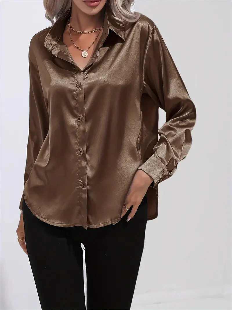 Elegant Satin Blouse for Women - Image 17