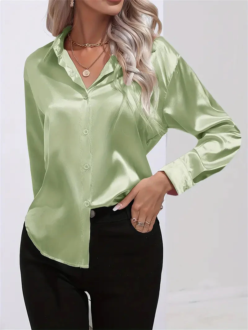 Elegant Satin Blouse for Women - Image 18
