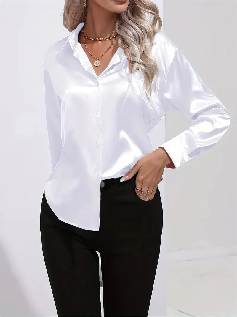 Elegant Satin Blouse for Women - Image 19