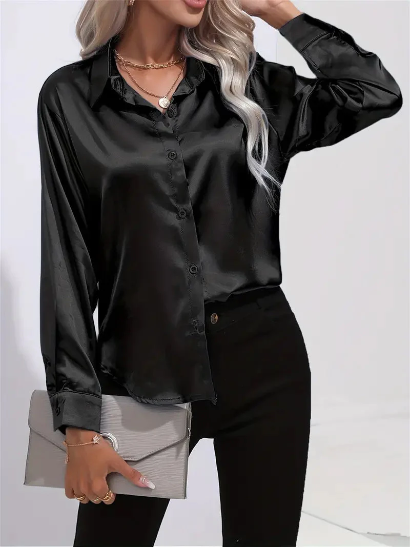 Elegant Satin Blouse for Women - Image 22