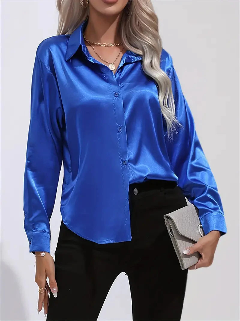 Elegant Satin Blouse for Women - Image 24