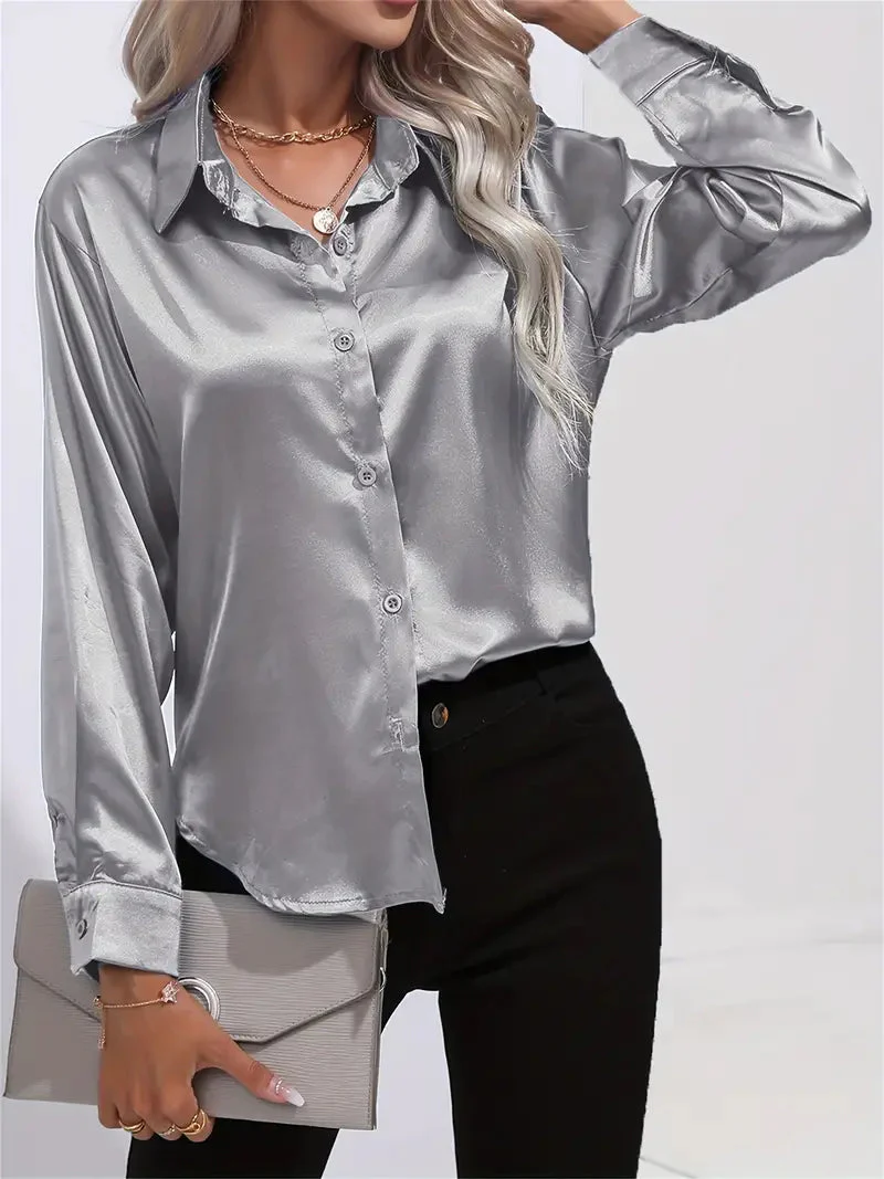 Elegant Satin Blouse for Women - Image 25