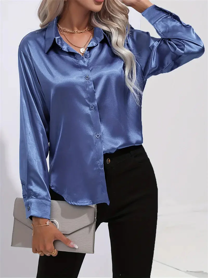 Elegant Satin Blouse for Women - Image 26