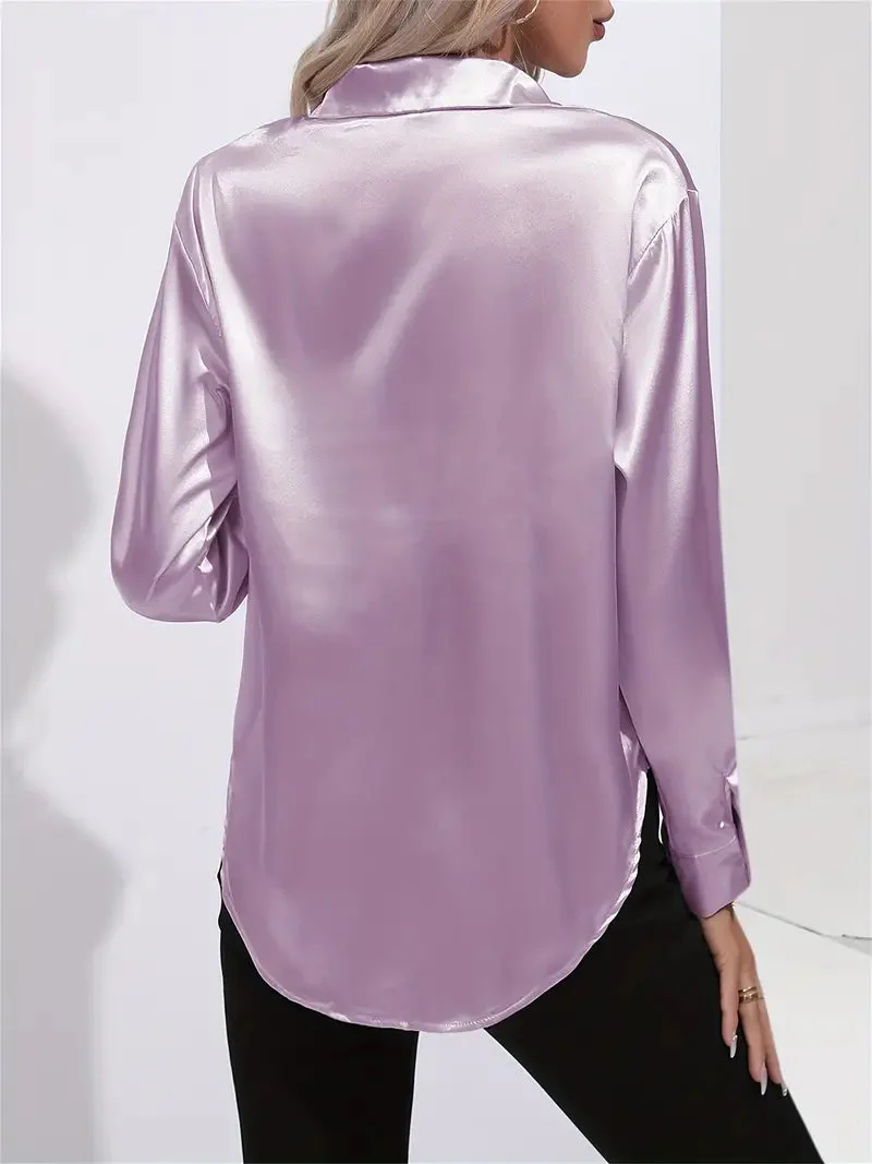 Elegant Satin Blouse for Women - Image 8