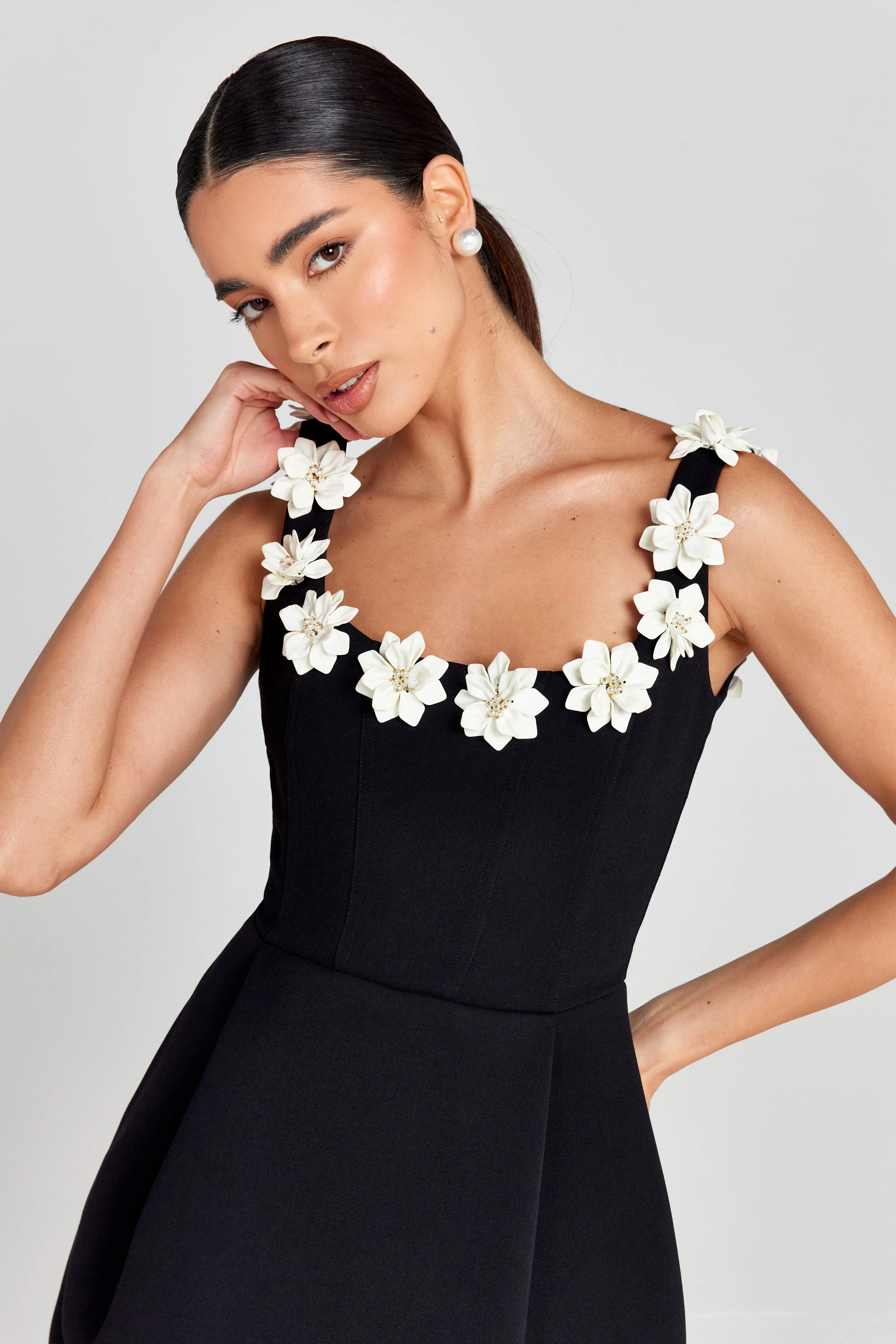 Floral Appliqué Summer Mini Dress - Image 5