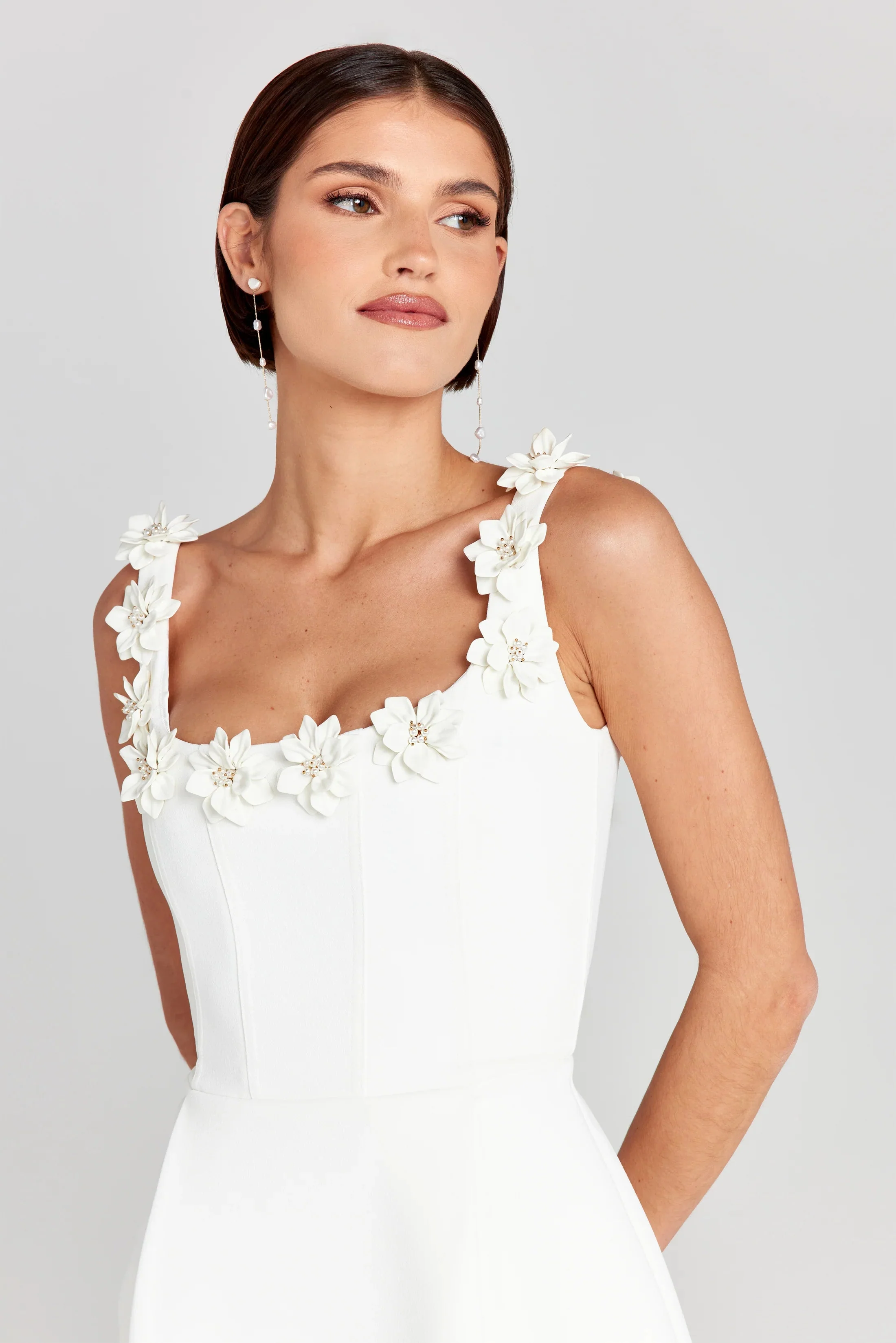 Floral Appliqué Summer Mini Dress - Image 7