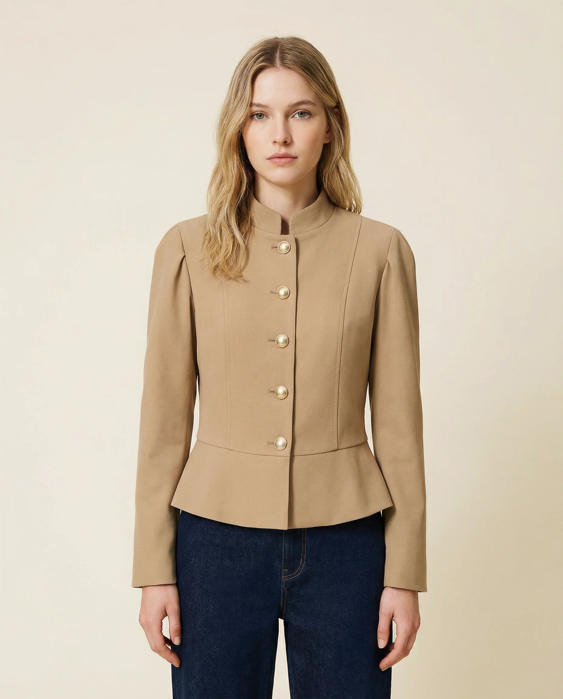 Autumn Velvet Blazer – Elegant Puff Shoulder Design - Image 4