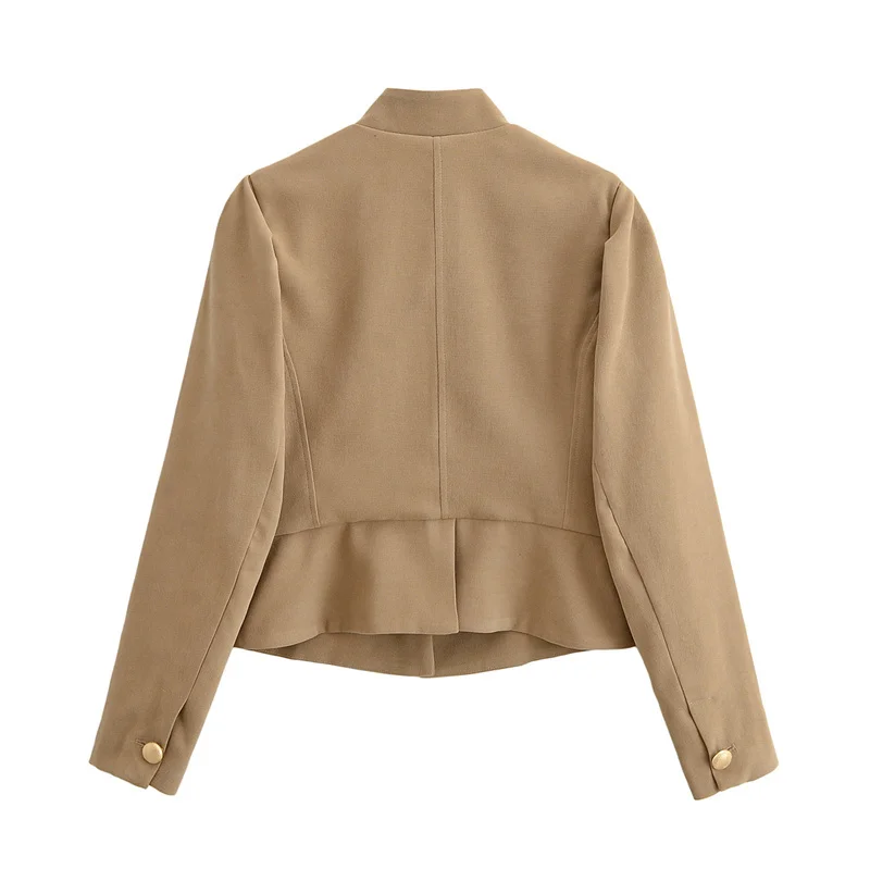 Autumn Velvet Blazer – Elegant Puff Shoulder Design - Image 6
