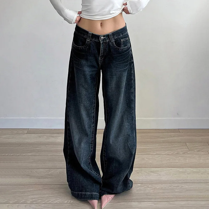Low Waist Wide Leg Baggy Denim Jeans - Image 2