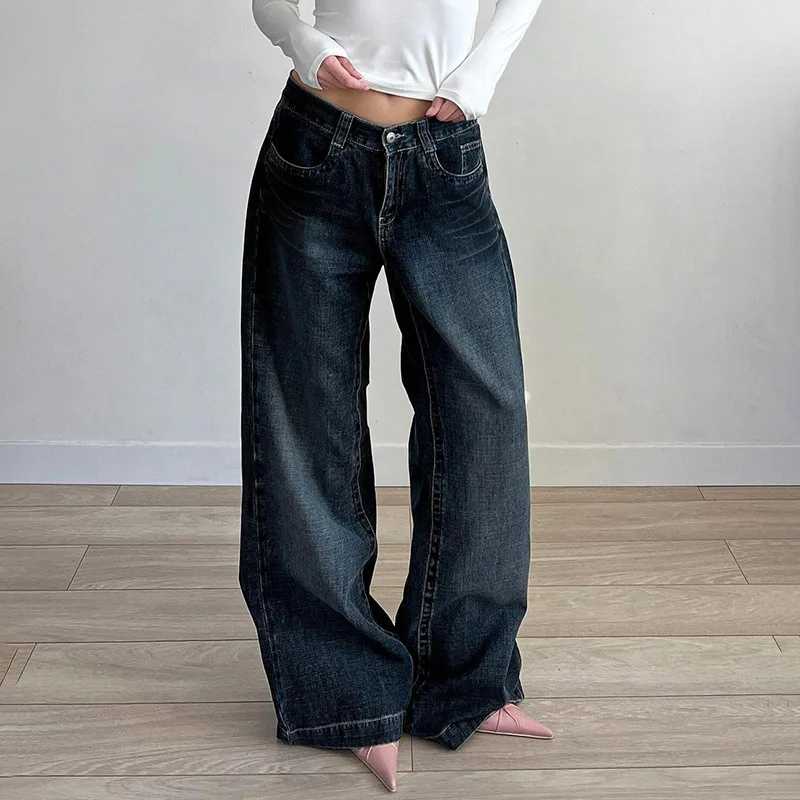 Low Waist Wide Leg Baggy Denim Jeans - Image 3