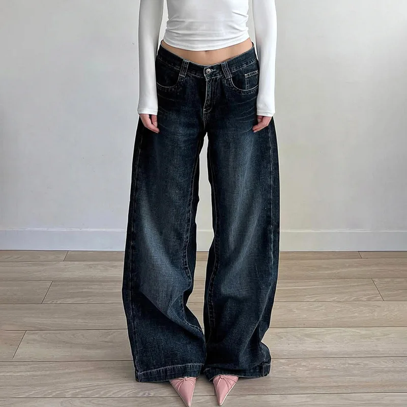 Low Waist Wide Leg Baggy Denim Jeans - Image 4