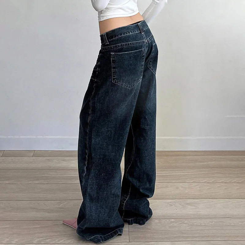 Low Waist Wide Leg Baggy Denim Jeans - Image 5