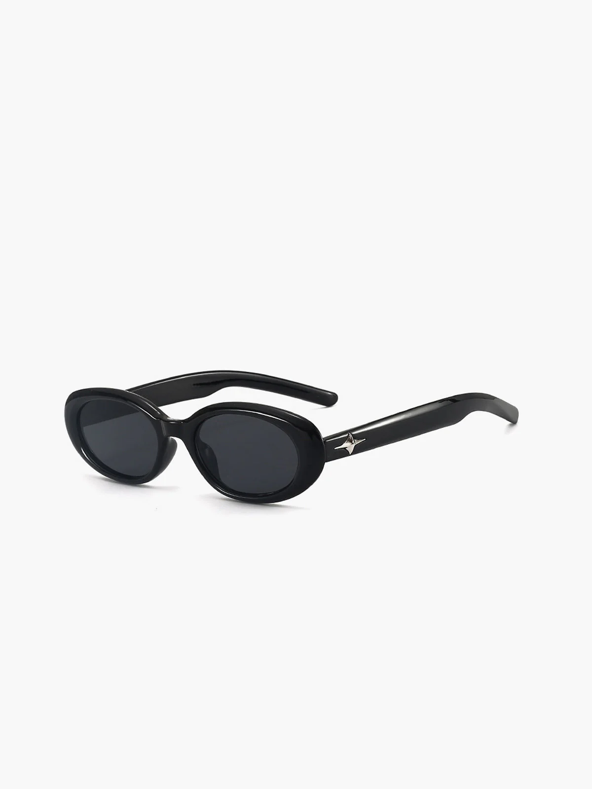 Retro Oval Black Sunglasses - Image 3