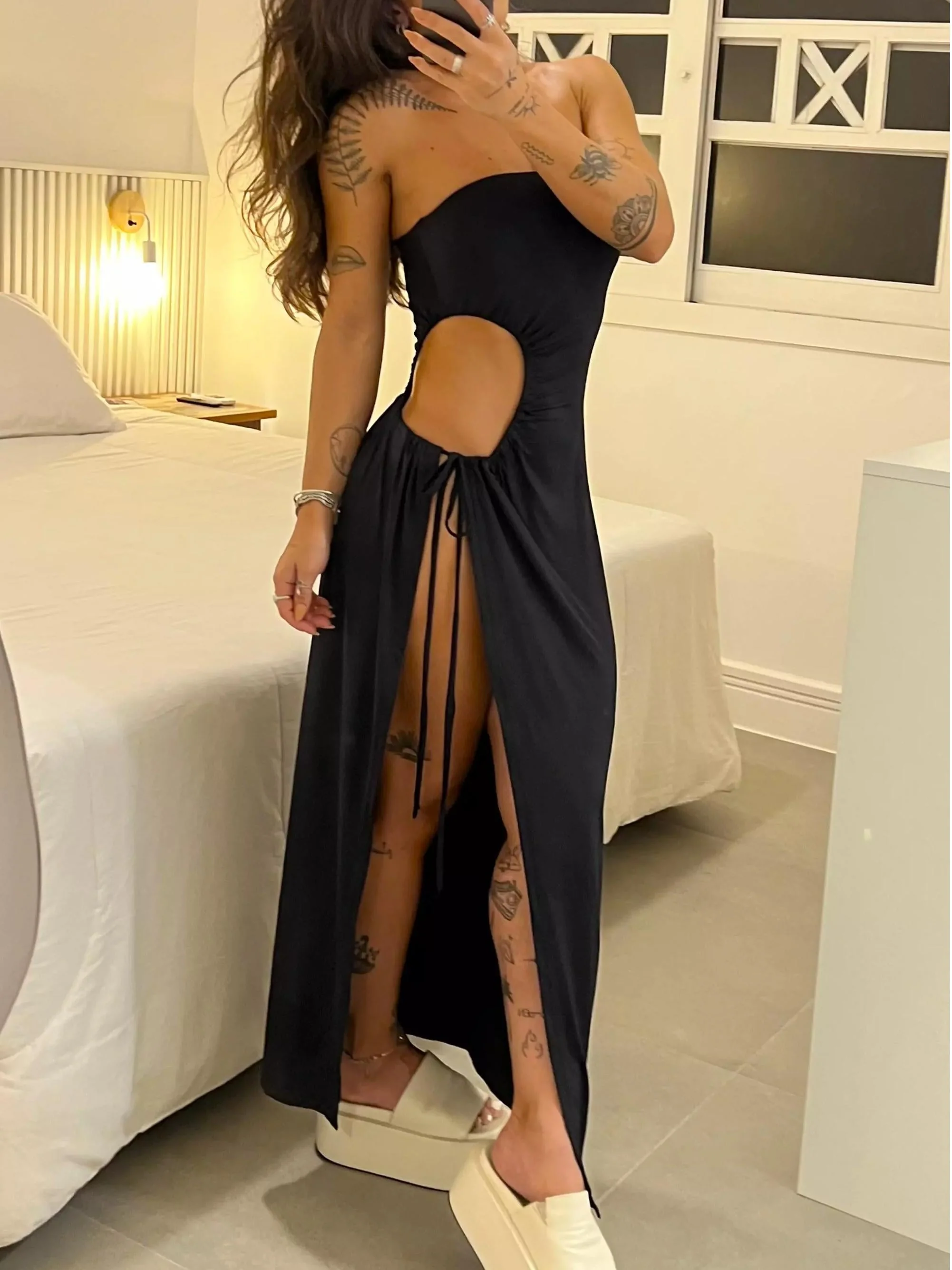 Bandeau Cut-Out Party Maxi Dress - Image 4