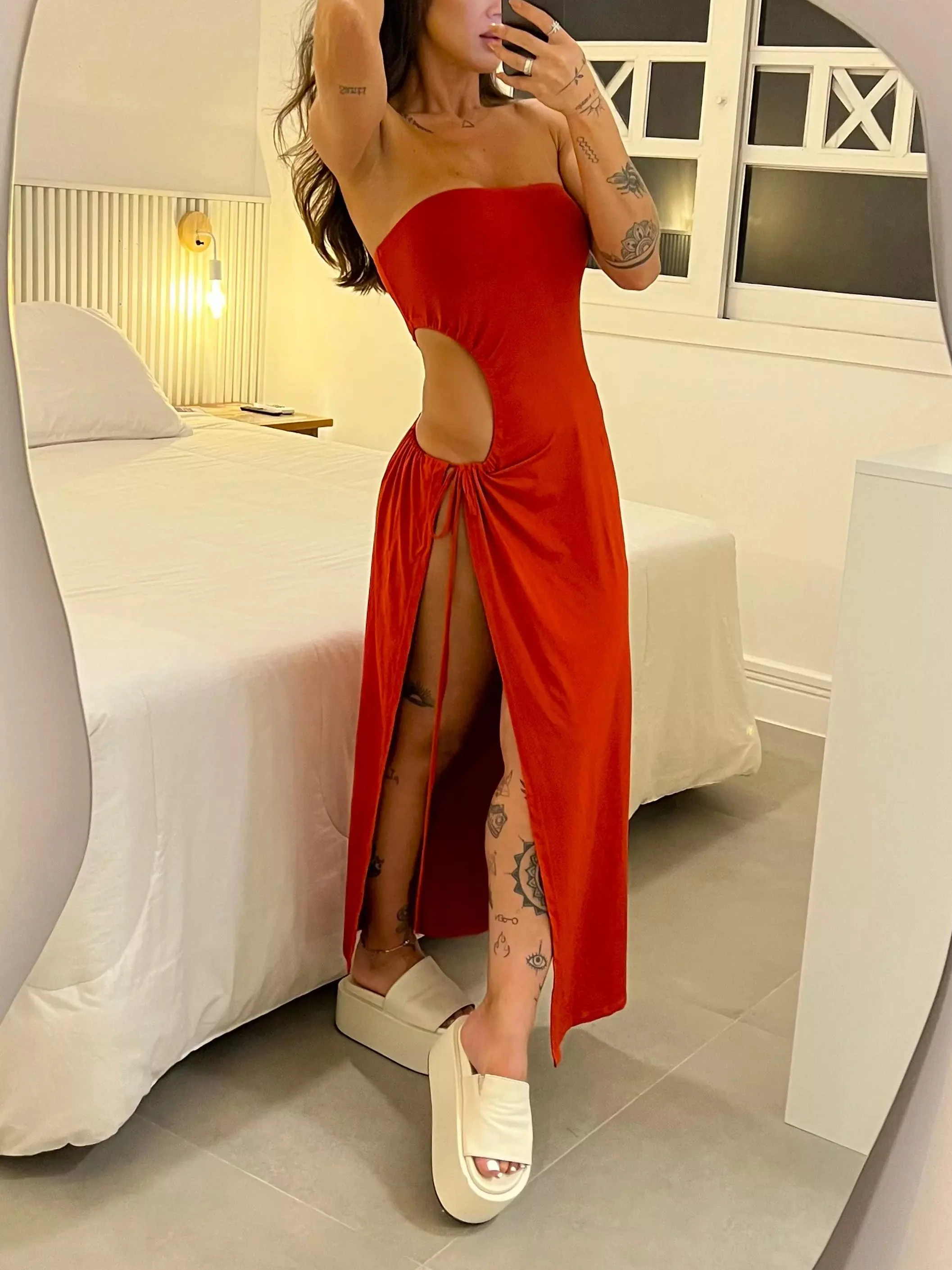 Bandeau Cut-Out Party Maxi Dress - Image 8