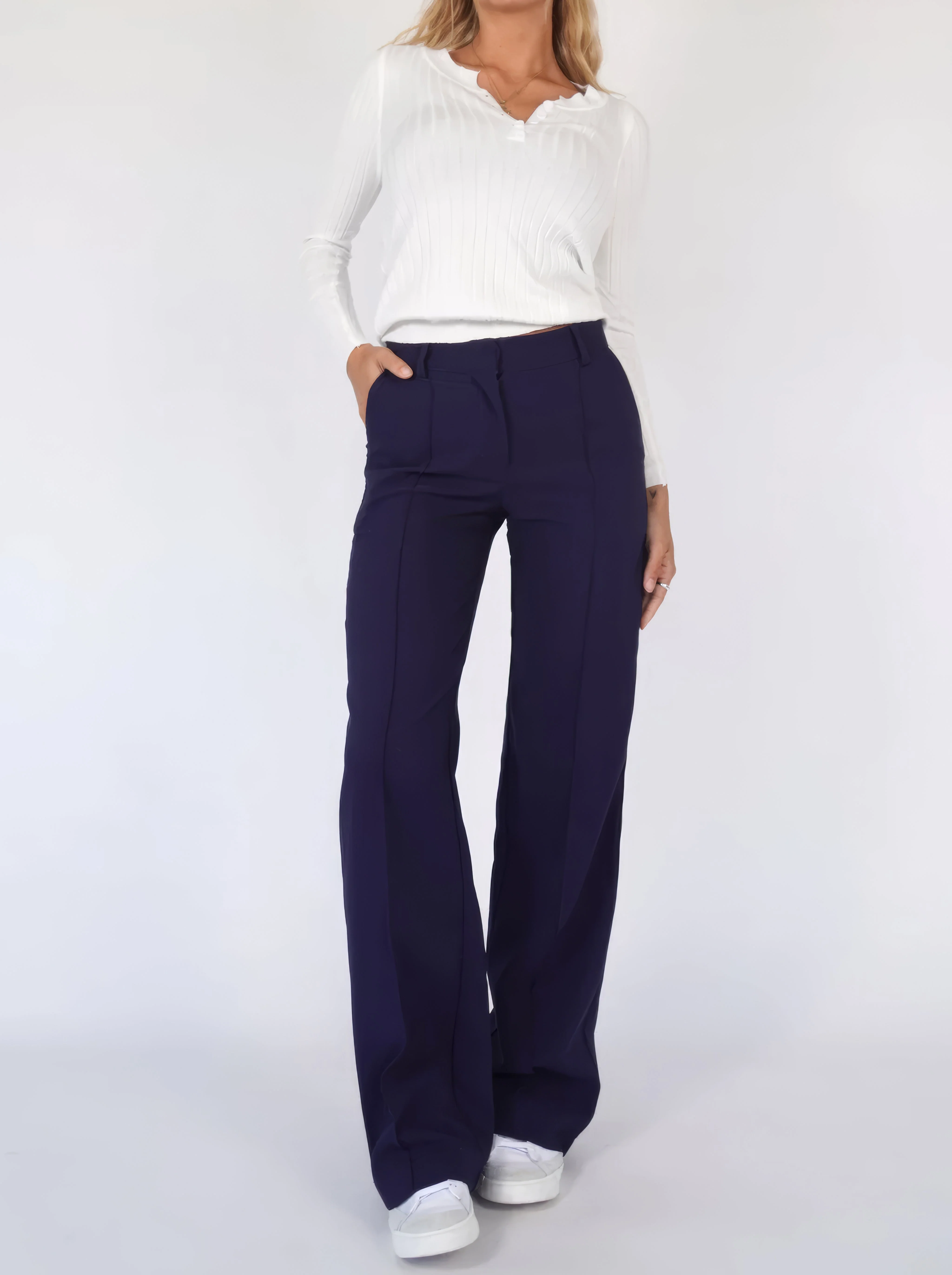 Casual Wide-leg high-waisted trousers for women - Image 10