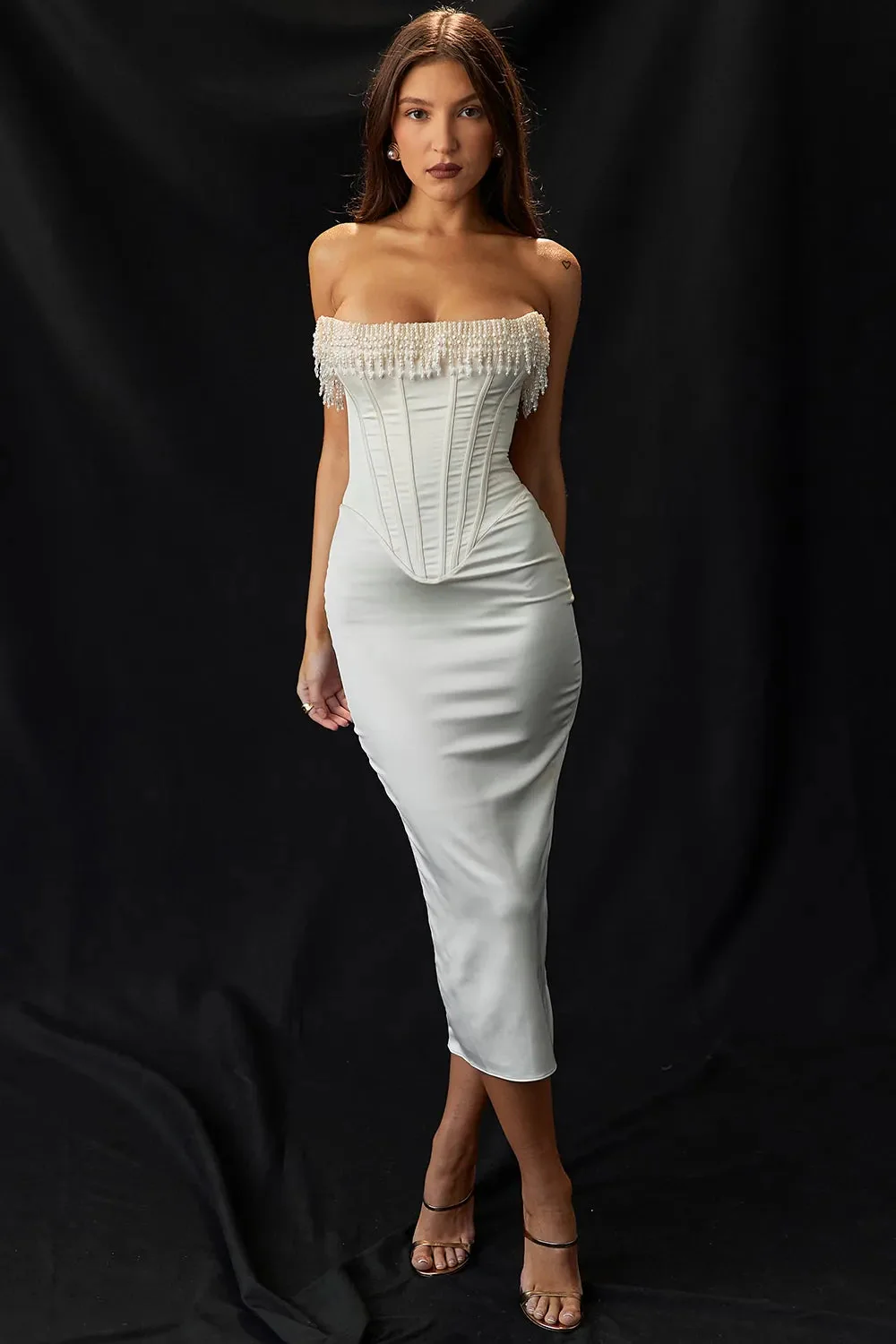 Bella Strapless Wedding Guest Maxi Dress - Image 7