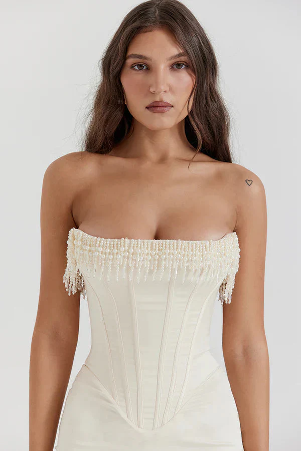Bella Strapless Wedding Guest Maxi Dress - Image 8