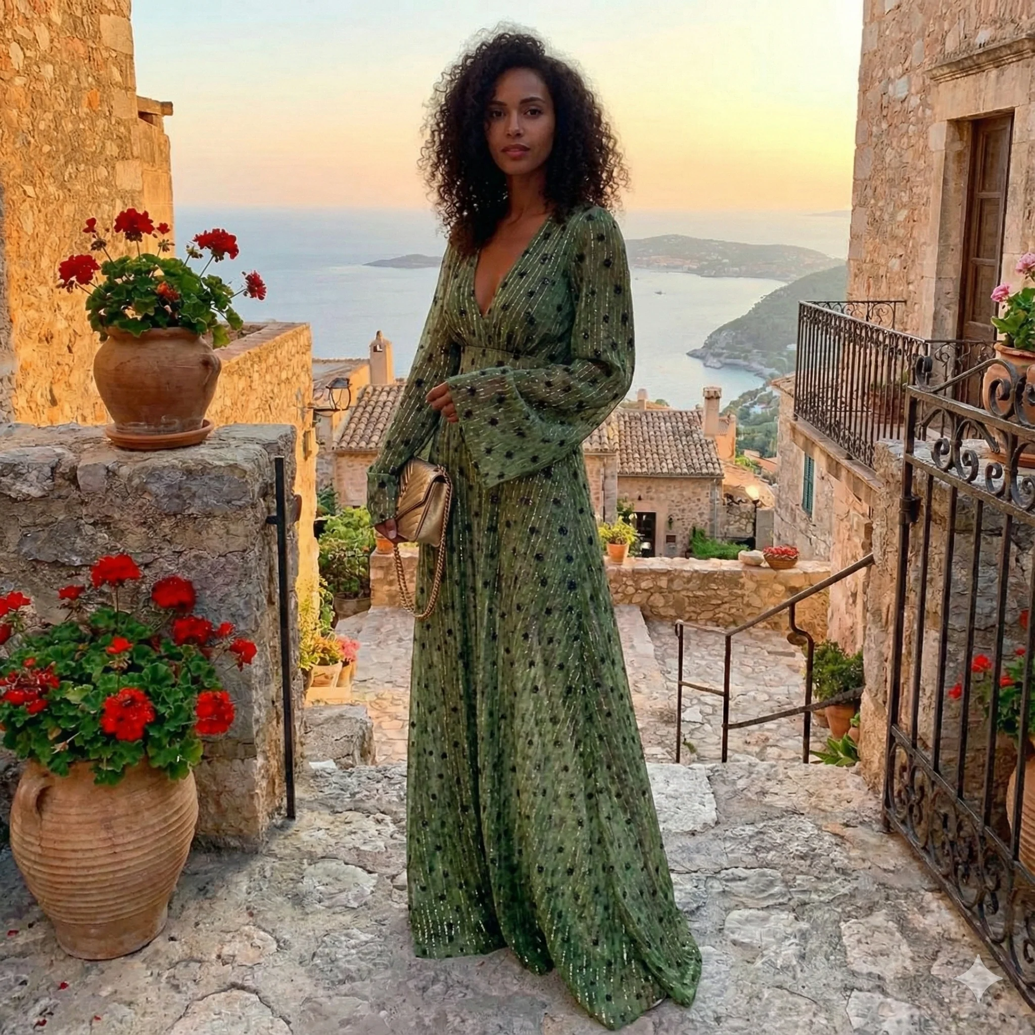 Classic long Beach summer dress for women