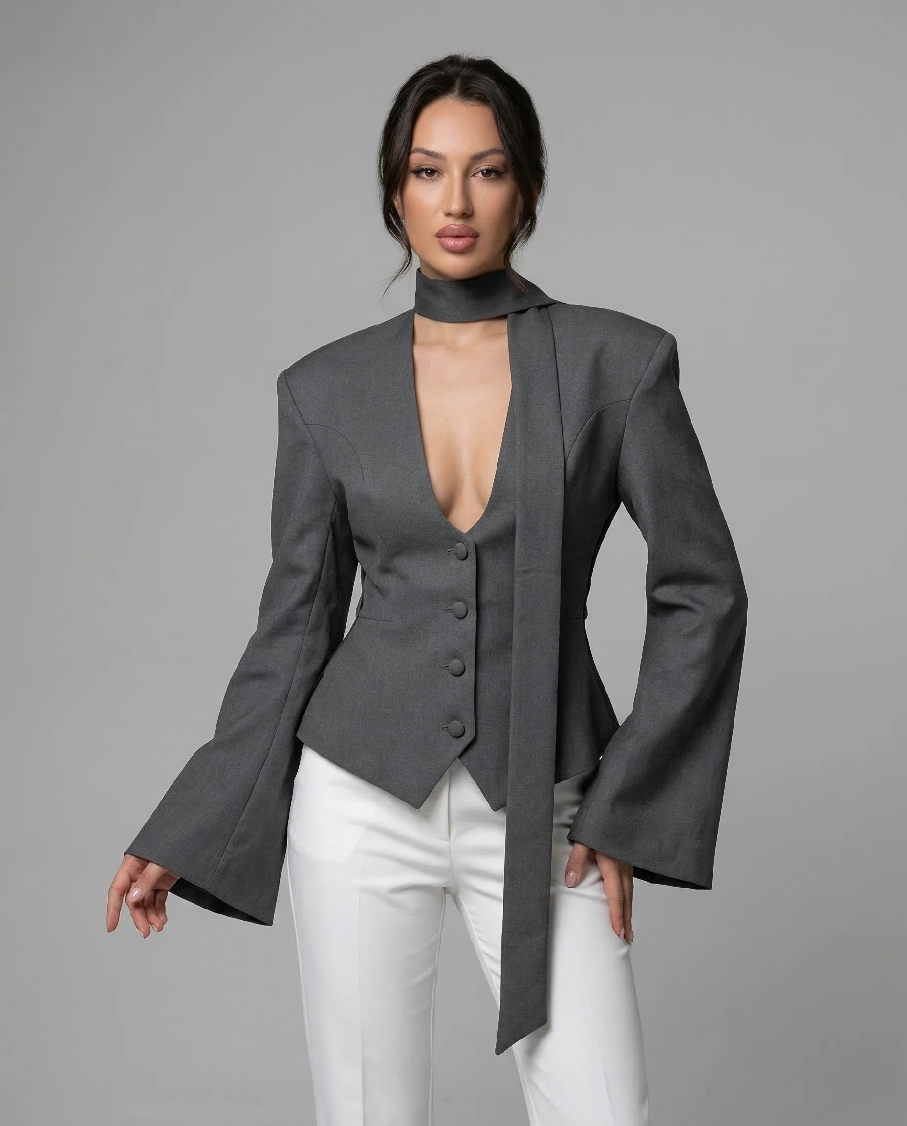 Blazer Jacket – V-Neck Casual Slim Fit for Autumn/Winter - Image 3