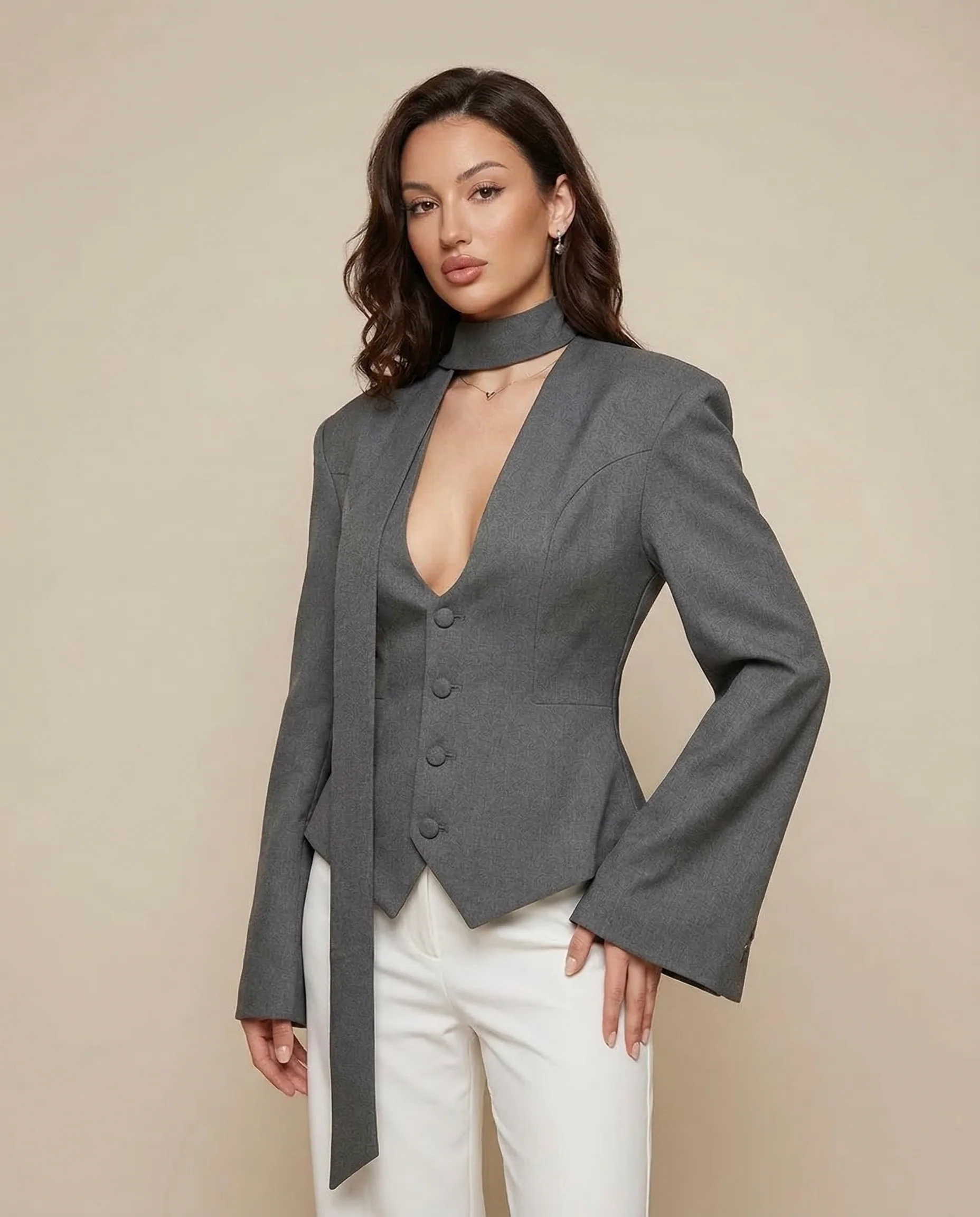 Blazer Jacket – V-Neck Casual Slim Fit for Autumn/Winter - Image 4