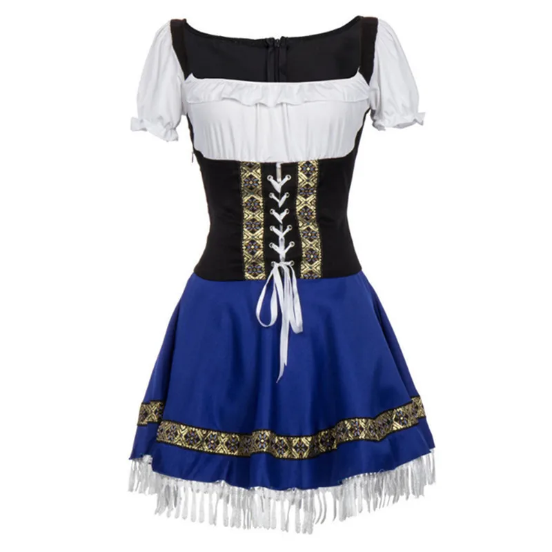 Women's Blue Oktoberfest Dress Costume - Image 2
