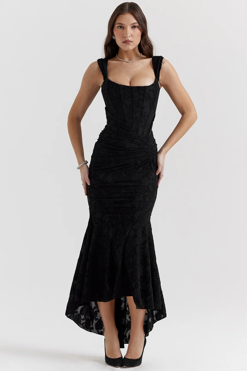 Lace Corset Wedding Guest Maxi Dress - Image 11