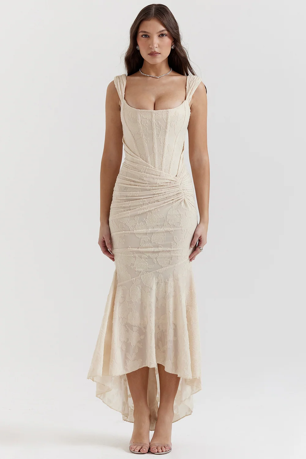 Lace Corset Wedding Guest Maxi Dress - Image 12