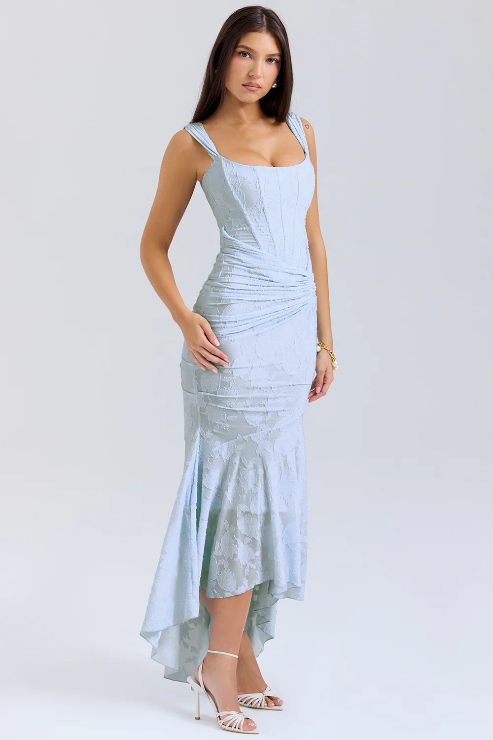 Lace Corset Wedding Guest Maxi Dress - Image 5