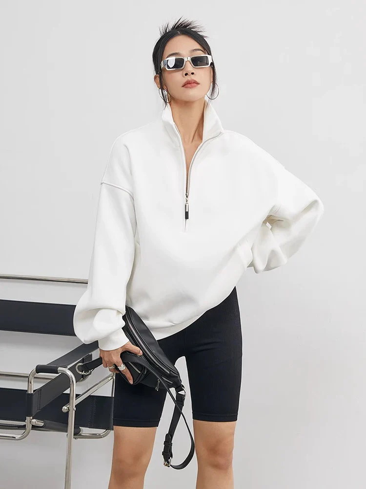Oversized Half Zip Pullover Hoodie - Image 5