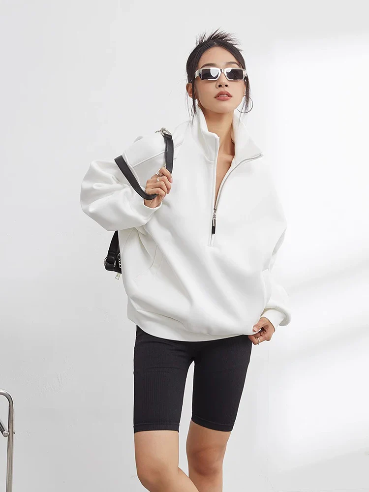 Oversized Half Zip Pullover Hoodie - Image 6