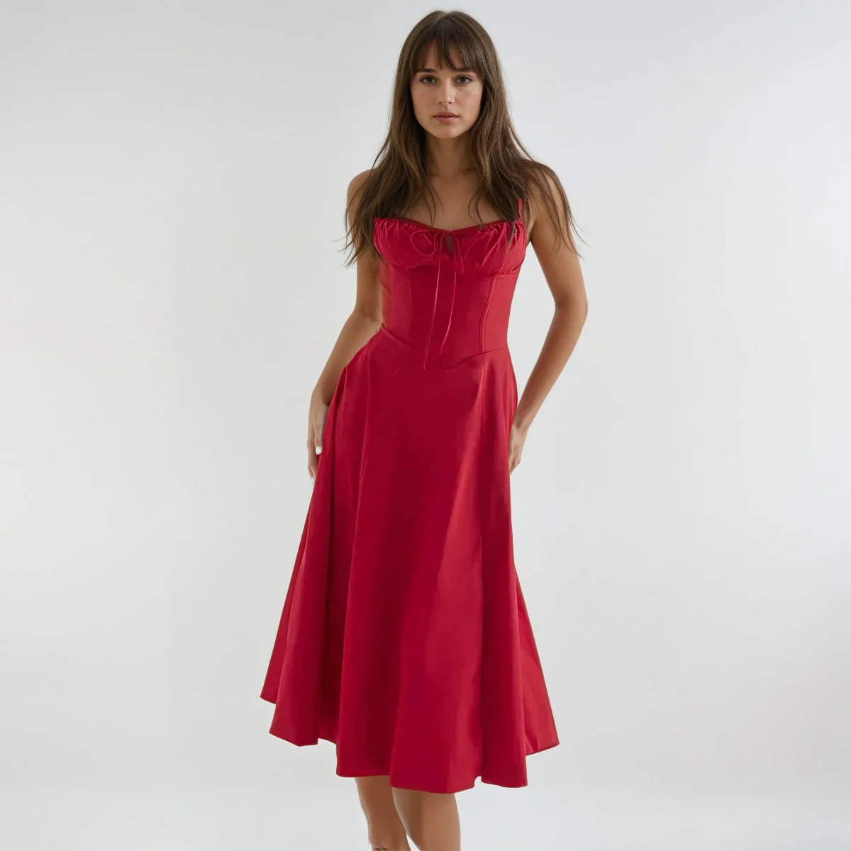 Catherine Corset Cute Party Midi Dress - Image 12