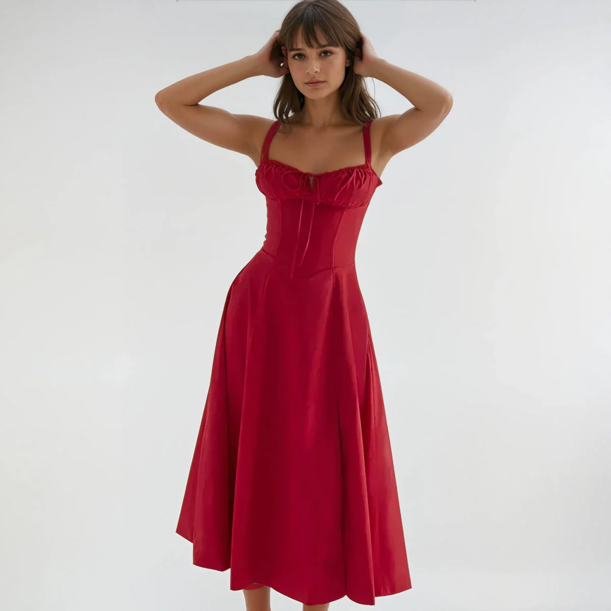Catherine Corset Cute Party Midi Dress - Image 9