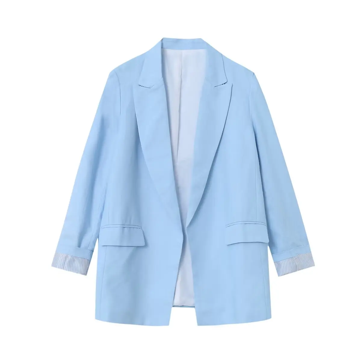Charmchant Oversized Linen Blazer – Effortless Casual Office Style - Image 11