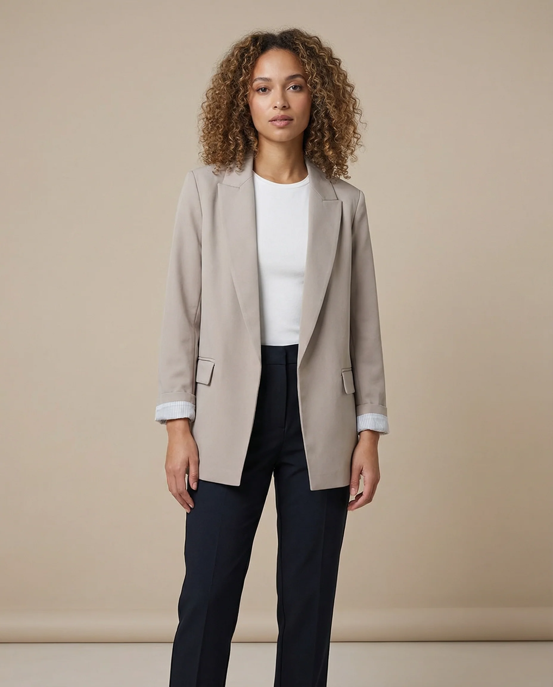 Charmchant Oversized Linen Blazer – Effortless Casual Office Style - Image 2