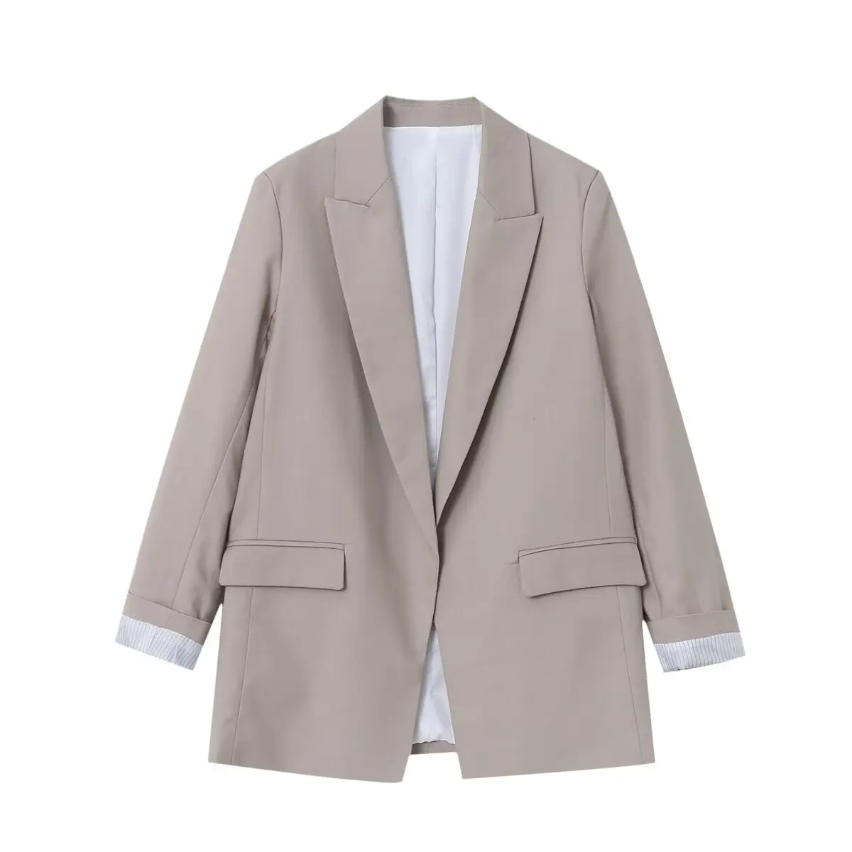 Charmchant Oversized Linen Blazer – Effortless Casual Office Style - Image 6
