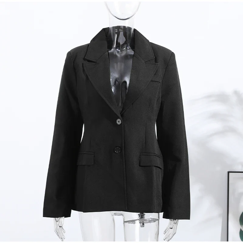 Chic Blazer Jacket – Elegant Notched Collar for Versatile Styling - Image 10