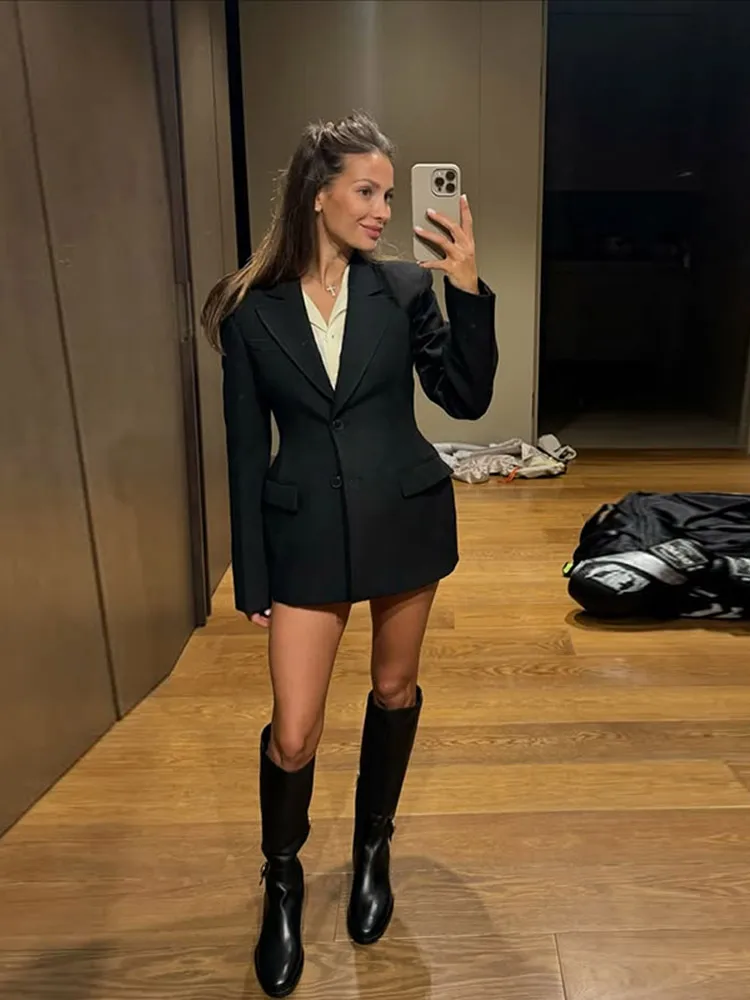 Chic Blazer Jacket – Elegant Notched Collar for Versatile Styling - Image 6